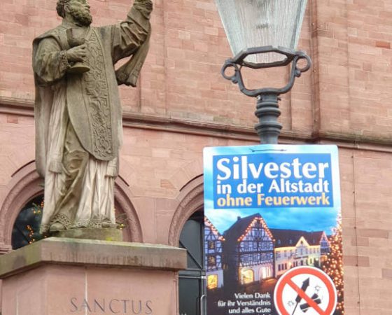 Schild, Silvester ohne Feuerwerk